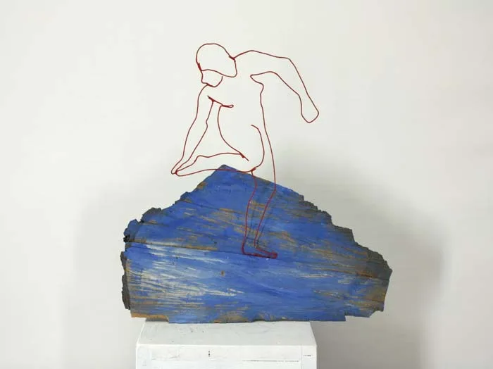 Figur - blau III, 37 x 38, 2020