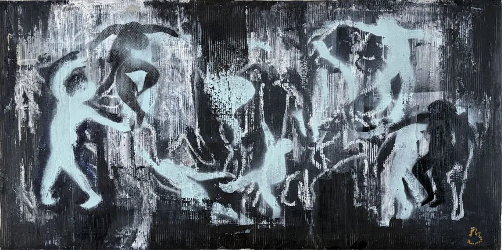 Matisse tanzt #1, 45 x 90, 2024